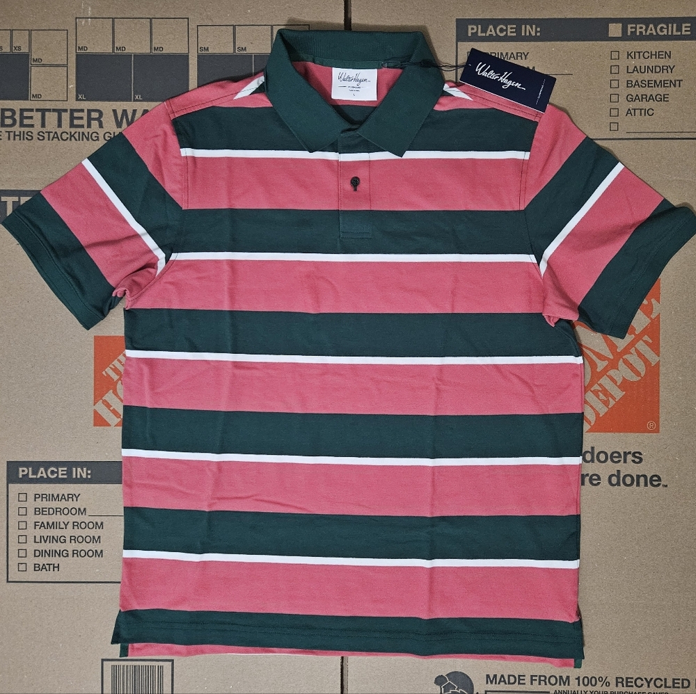 Walter Hagen ClubHouse Wide Stripe Polo